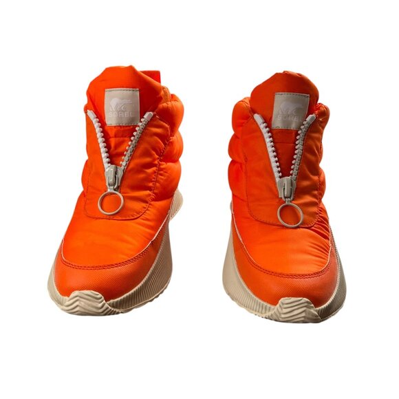 Sorel Women Size 9.5 Out N About III Puffy Orange Zip Waterproof Insulated Boots - Picture 4 of 7